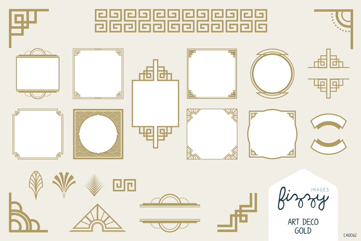 25 x Art Deco Gold Vector Elements, an Illustration by Fizzy Images