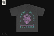 Motivational Floral Quote T-shirt, a Graphic by shaondesigns (Thumbnail 3 of 4)