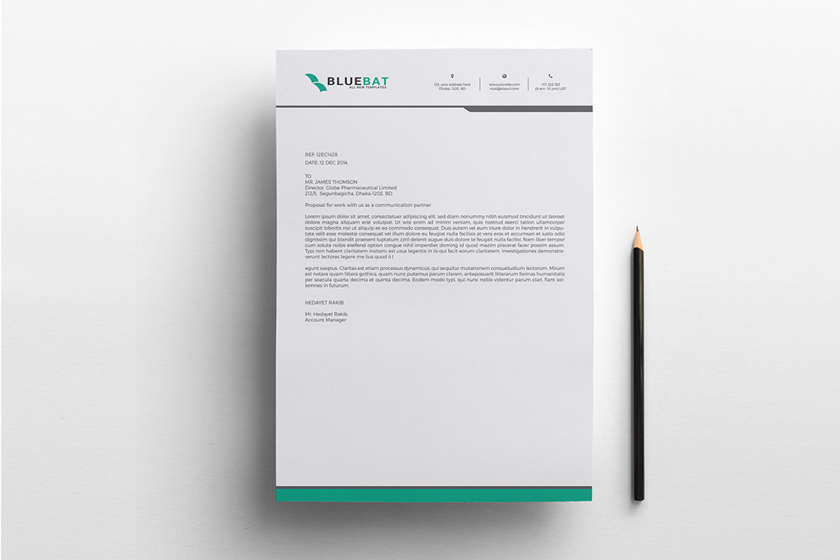 Letterhead Pad & Free Business Card, a Stationery Template by Rongmistiry (Photo 5 of 9)