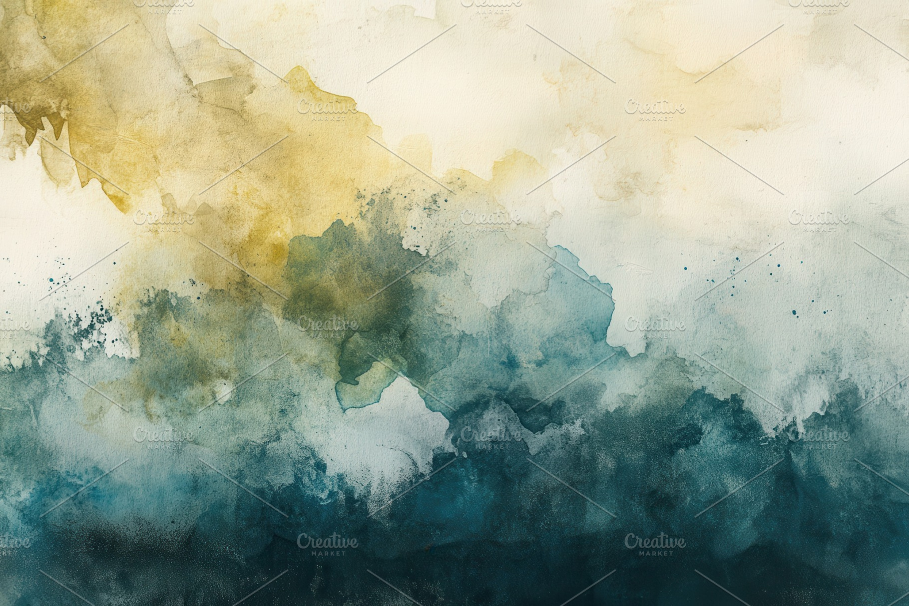 Abstract Watercolor Landscape Golden, a Photo by Pixeness Studio