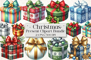 Christmas Present Clipart Bundle, an Illustration by Libby Wishes