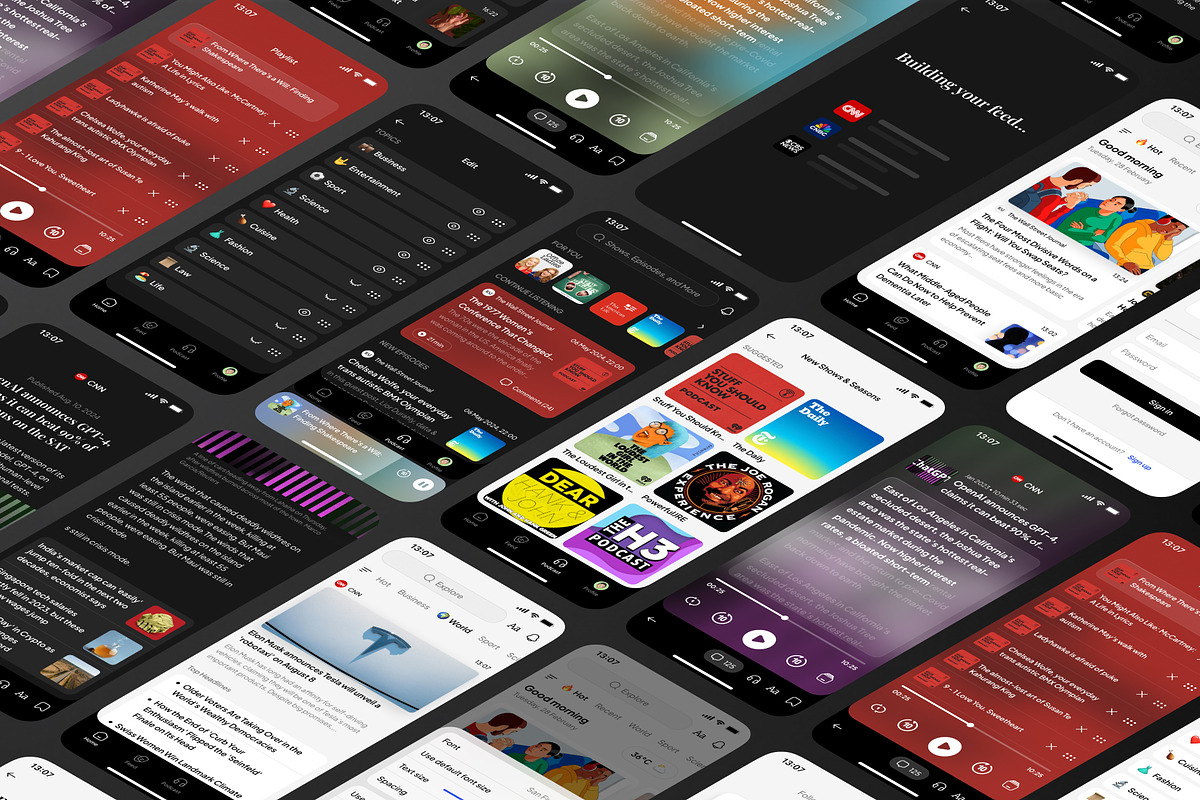News Podcast App UI Kit, an App Template by Trung (Photo 2 of 10)