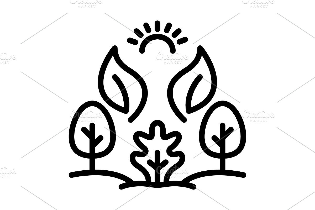 Green grassy black icon, an Outline Icon by Creative priyanka