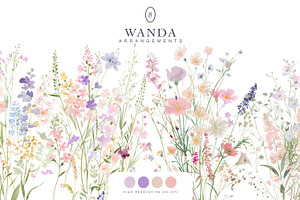 Watercolor Gentle Wildflower Clipart