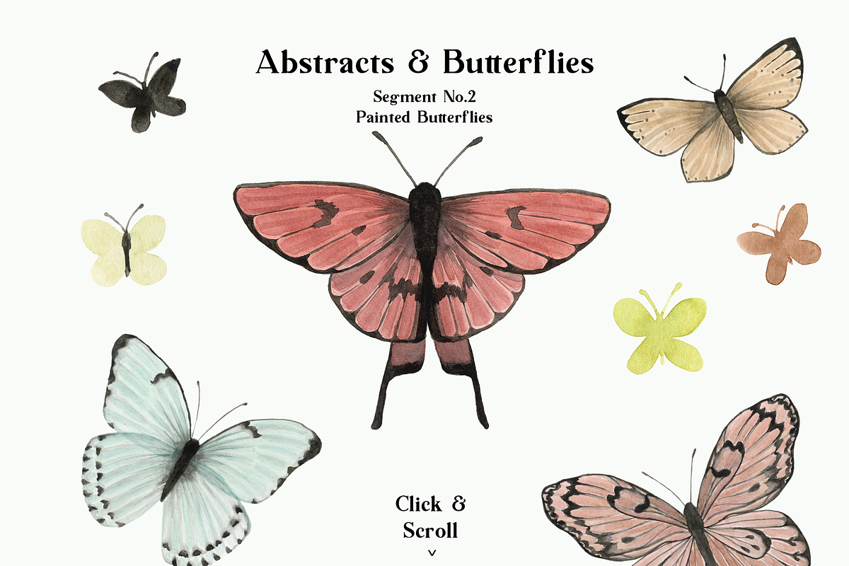 Abstract Butterflies Watercolor Set, a Texture Illustration by Ines Beatriz (Photo 5 of 10)
