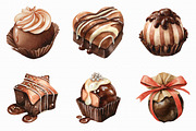 Watercolor Chocolate Candy Clipart, an Illustration by Libby Wishes (Thumbnail 6 of 7)
