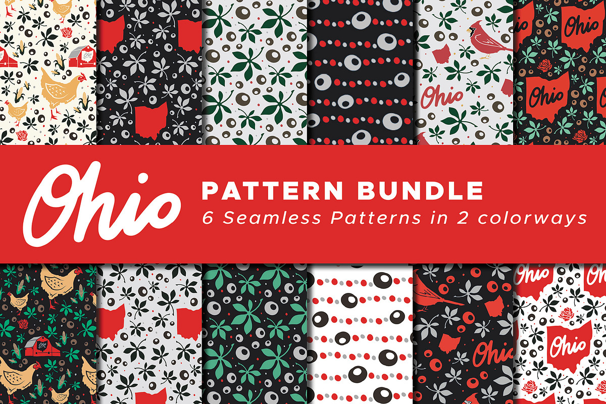 Ohio Seamless Patterns Papers, a Pattern Graphic by BeesDesign (Photo 1 of 4)