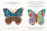 Christmas Butterfly Clipart, an Animal Illustration by Markicha Art (Thumbnail 2 of 5)