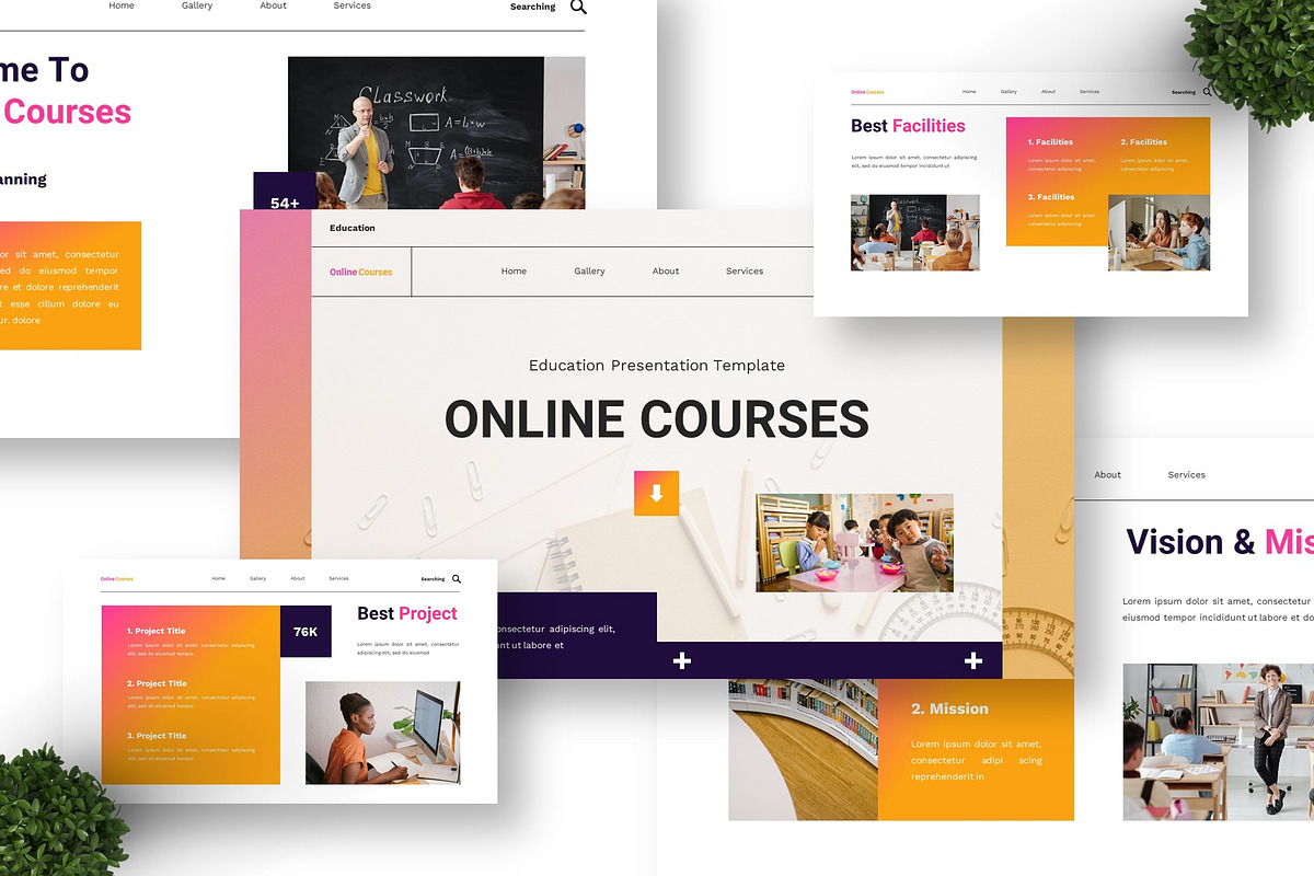 Online Courses - Education Keynote preview 4