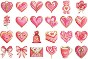 Watercolor Red Valentines Clipart PN, an Illustration by Sublimation Artist (Thumbnail 2 of 6)