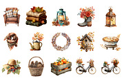 Vintage Autumn Clipart, an Illustration by Designking (Thumbnail 3 of 5)