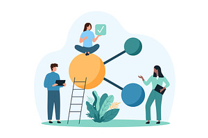 Hub network connection data, a Person Illustration by Flashvector