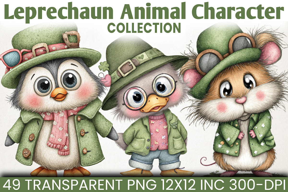 Leprechaun Animal Character Clipart, an Animal Illustration by RobertsArt (Photo 1 of 5)