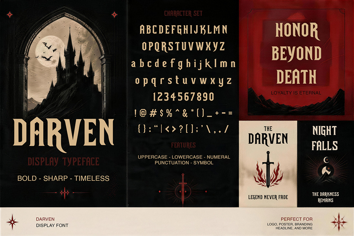 Darven - Gothic Display Typeface, a Serif Font by Pitchlook.Studio (Photo 3 of 4)