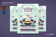 Playful Magic Show Flyer Template, a Flyer Template by Huge Dream Studio (Thumbnail 1 of 5)