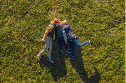 family top view. lying on the grass, a Person Photo by Elizaveta Galitskaya