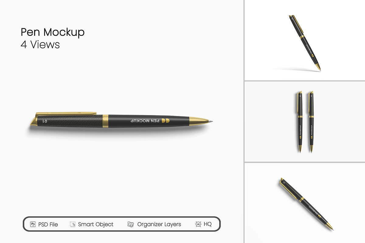 Realistic Pen Mockup, a Pens & Pencil Mockup by seramoe (Photo 1 of 5)
