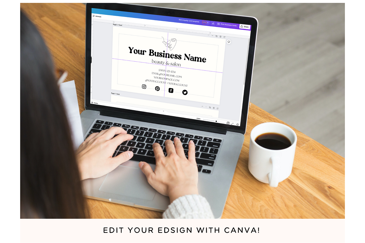 Retro Loyalty Card Canva Template, a Business Card Template by Hellohastore (Photo 8 of 9)