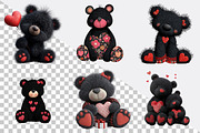 Whimsical Valentine Teddy Bear Clipa, an Illustration by SVGArt (Thumbnail 2 of 8)