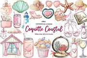 Coquette Coastal Clipart Bundle, an Illustration by CreationArt (Thumbnail 1 of 9)