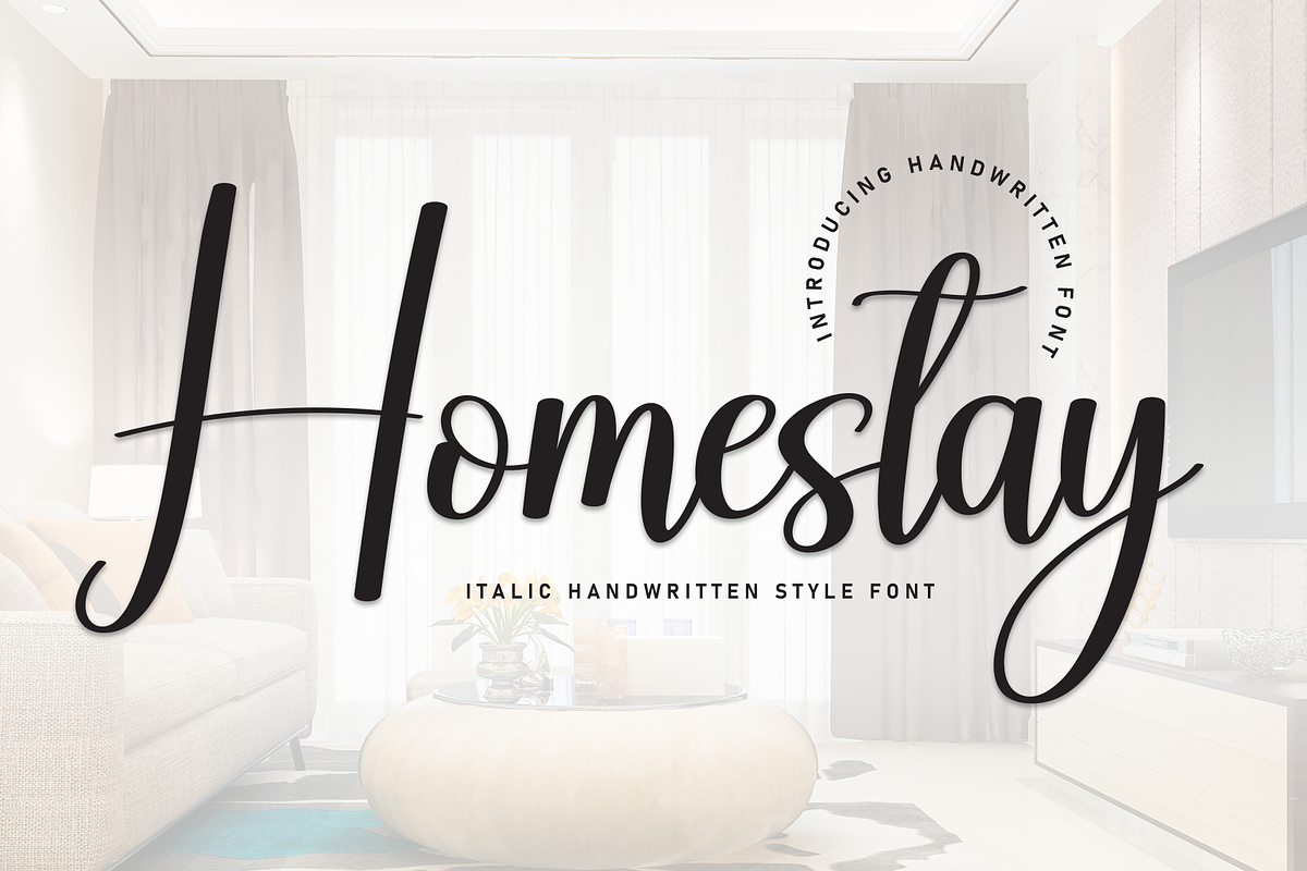 Homestay | Script Font, a Handwritten Font by Scratchones (Photo 1 of 8)