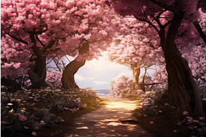 Captivating Pink Magical Forest