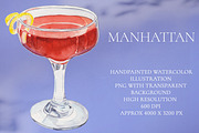 Manhattan Watercolor Cocktail, a Food Illustration by Olexandra Mur (Thumbnail 1 of 3)
