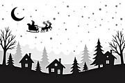 Xmas Reindeer Scene Silhouettes, an Illustration by musafir_fashion (Thumbnail 7 of 21)
