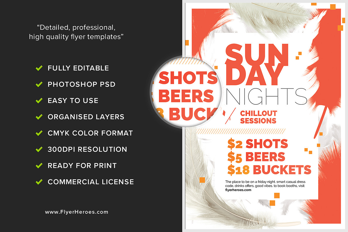 Feather Series – Sunday Night Flyer, a Flyer Template by FlyerHeroes (Photo 4 of 4)