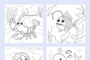 50 Printable Ocean Coloring Pages, an Animal Illustration by LikaYu (Thumbnail 7 of 9)