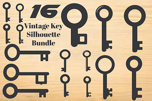 Vintage Key Silhouette Bundle, an Object Graphic by hafijul