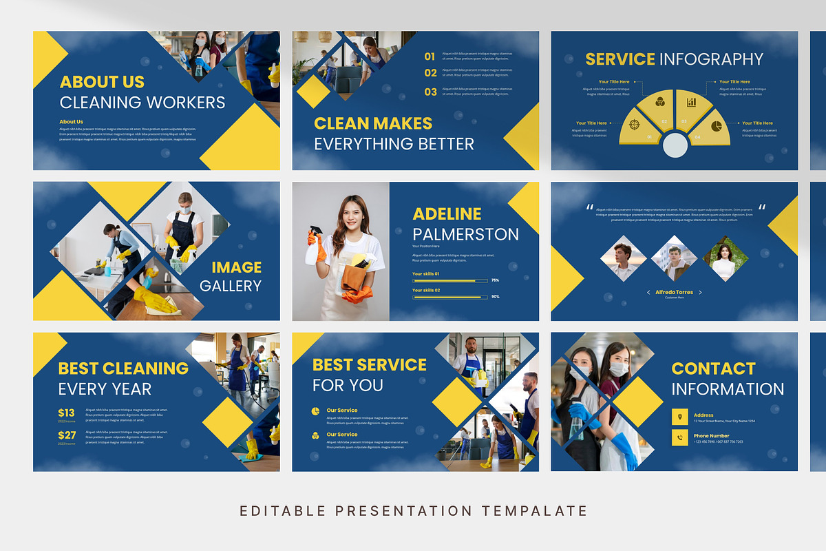 Bubble Cleaning Services PowerPoint, a Presentation Template by Digitcase x Wealthwells (Photo 3 of 3)