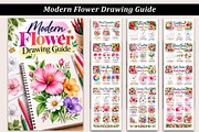 Modern Flower Drawing Guide, a Stationery Template by Designmela01 (Thumbnail 1 of 5)