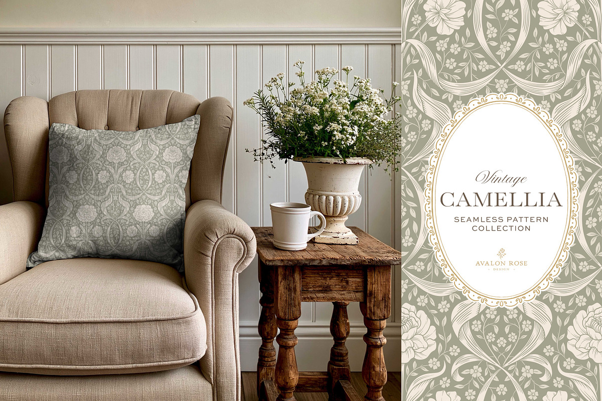 Arts & Crafts Floral Pattern Sage, a Pattern Graphic by Eclectic Anthology (Photo 8 of 10)