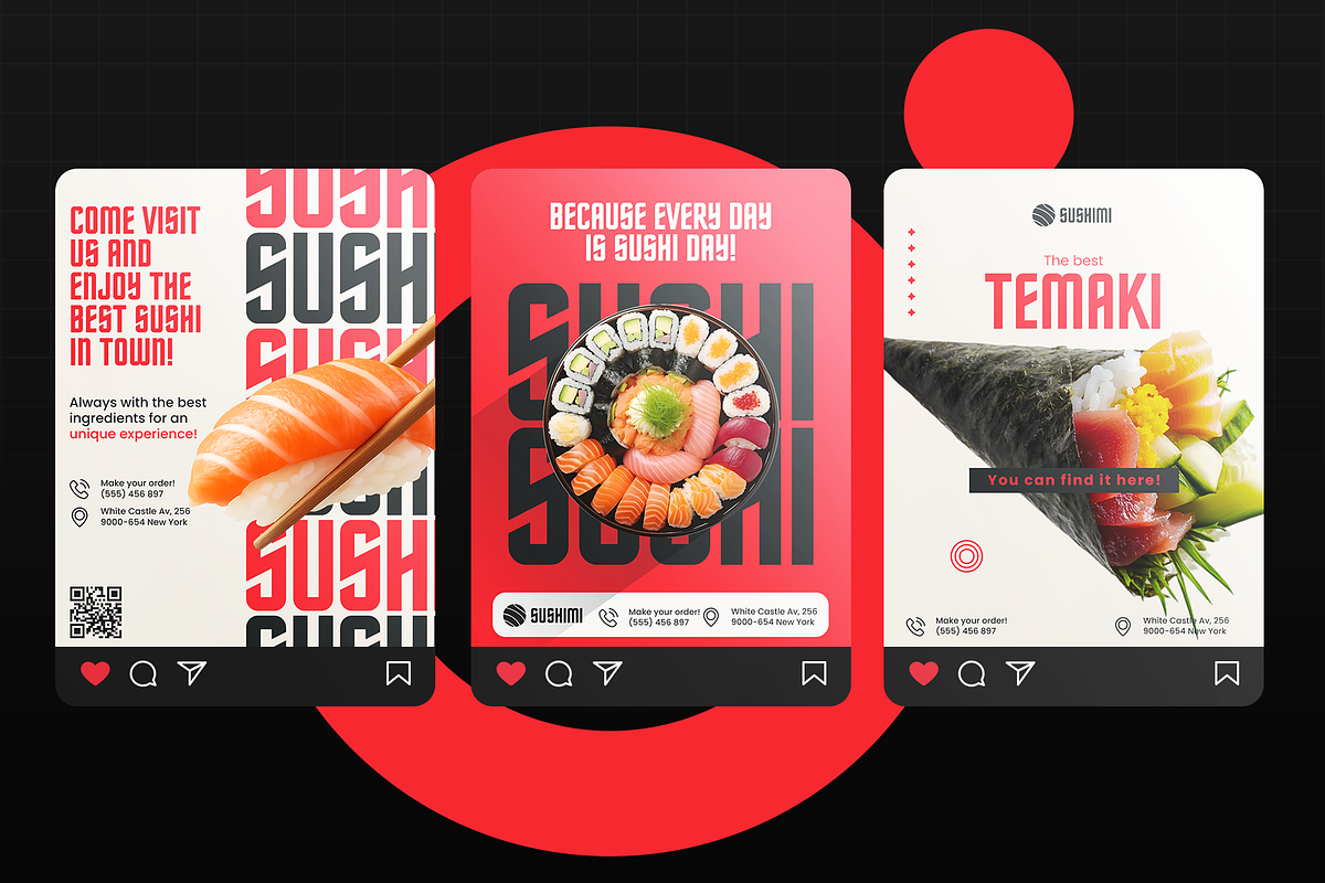 Social Media – Sushi (PSD + Canva), a Social Media Template by Nina Shaw (Photo 3 of 11)
