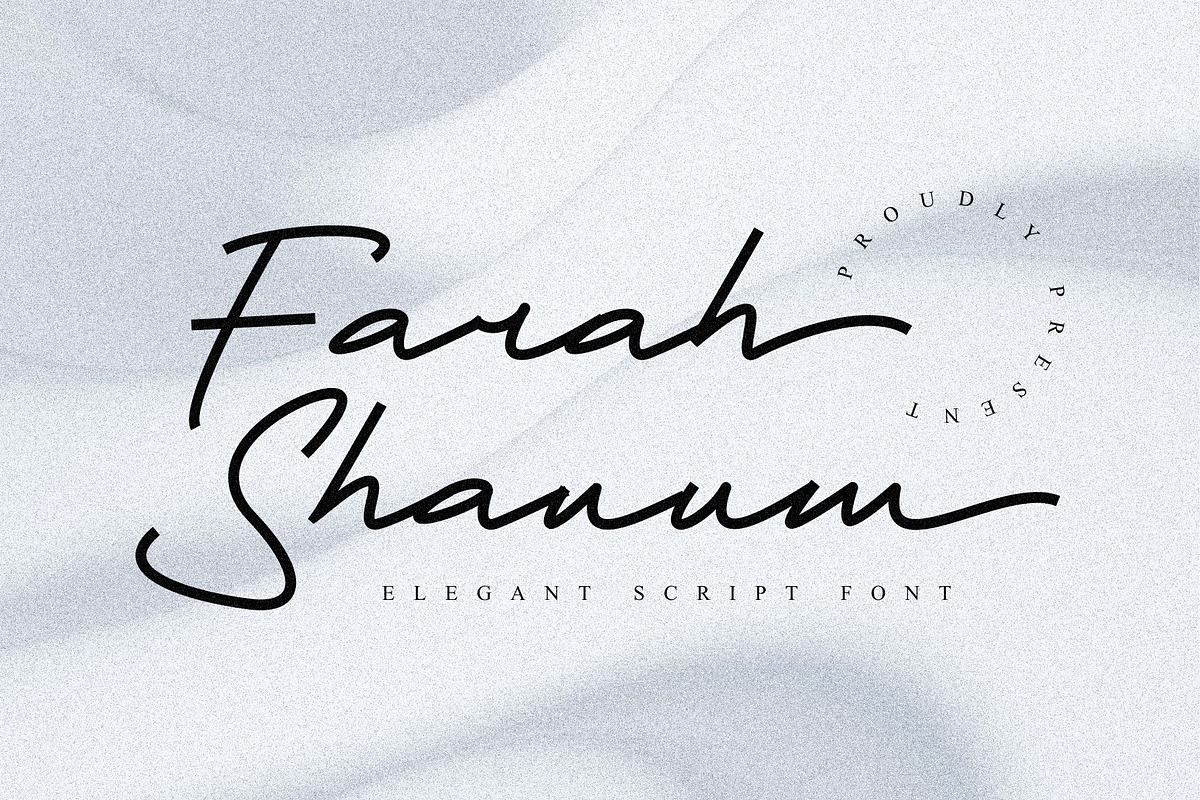 Farah Shanum - Script Font, a Script Font by MenkType Studio (Photo 1 of 5)