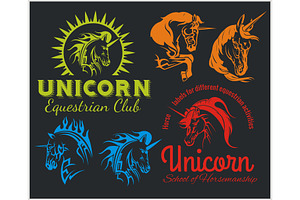 Vector Set - Unicorns And Horses