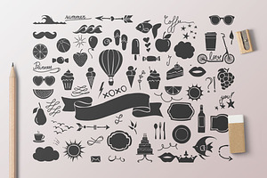 550 Hand Drawn Illustrations