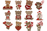 Teddy Bear Love Clipart, an Illustration by DreamArtGraphic (Thumbnail 3 of 4)