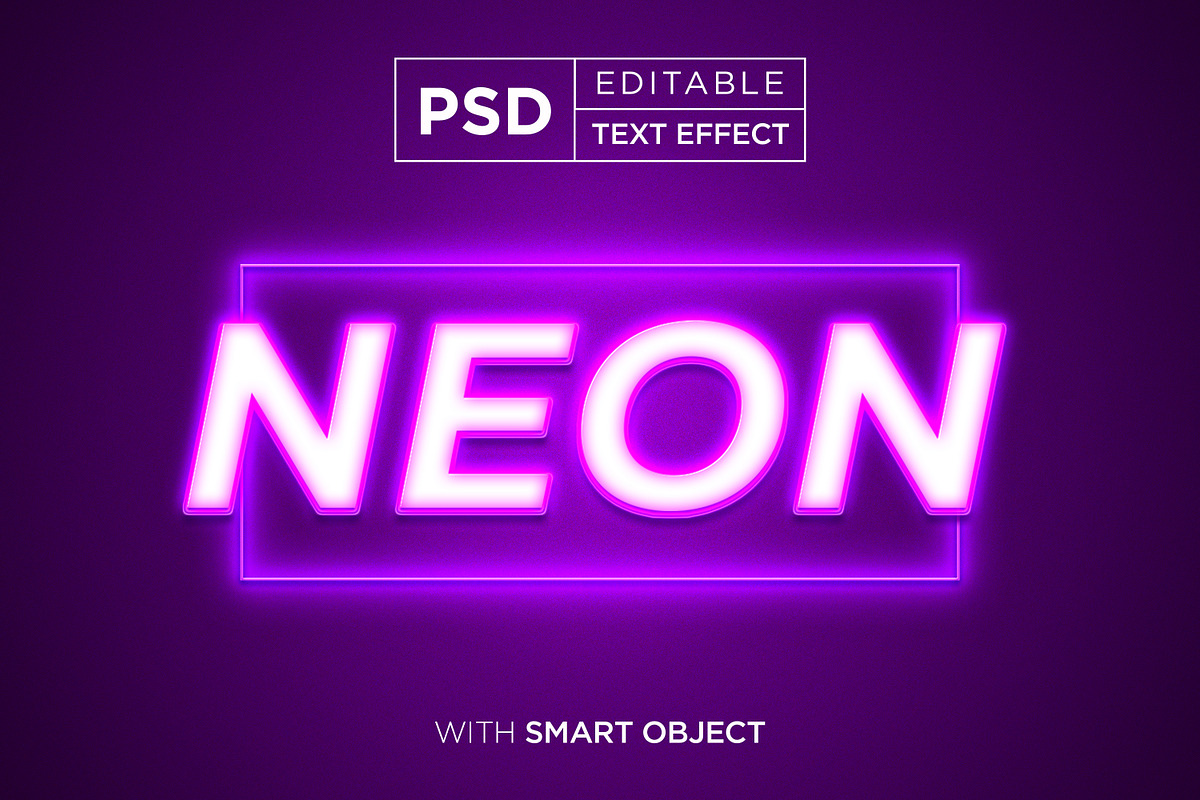 glow neon editable text effect, a Layer Style Add-On by yokbisayok (Photo 1 of 3)