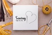 Modern Sewing & Heart Logo Template, a Branding & Logo Template by YUDesignStore (Thumbnail 1 of 8)