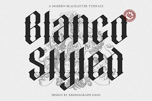 Blanco Styled – A Modern Blackletter, a Blackletter Font by Krismagraph