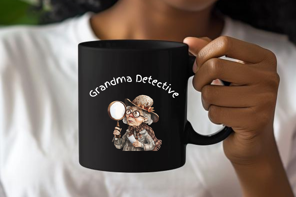 OLD LADY DETECTIVE CLIPART PACK, a Person Illustration by Daring Digies (Photo 8 of 10)