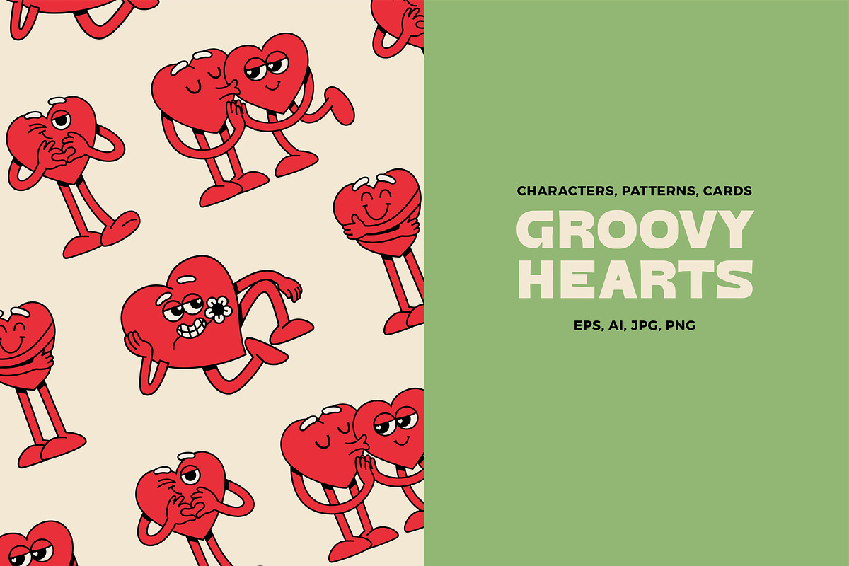 Groovy Hearts, an Object Illustration by Briddy (Photo 1 of 7)