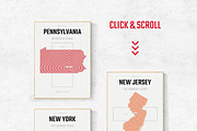 U.S. State Maps Line Art Poster set1, an Illustration by MaximGertsen (Thumbnail 4 of 7)