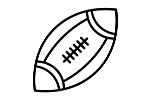Rugby Ball Line Icon, an Icon by Pexelpy