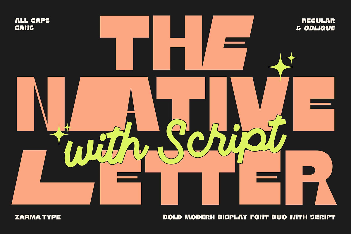 Native Letter - Modern Bold Font, a Sans Serif Font by Zarma Type (Photo 1 of 11)