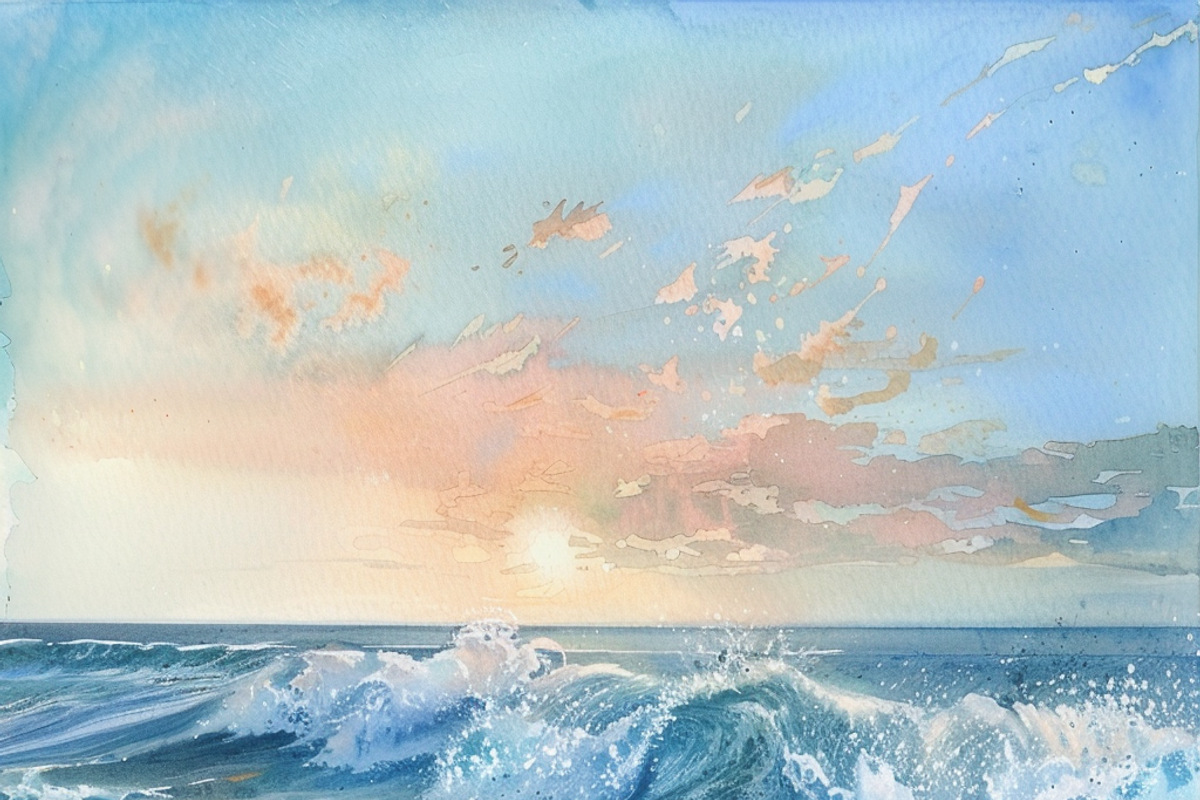 Watercolor Ocean, a Background Graphic by Printable Treasure (Photo 6 of 13)