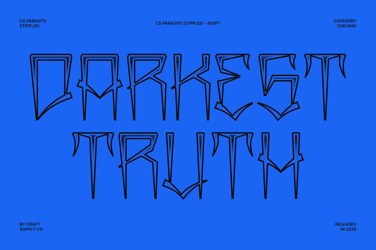 CS Parasite Stippled, a Sans Serif Font by Craft Supply Co. (Photo 2 of 8)