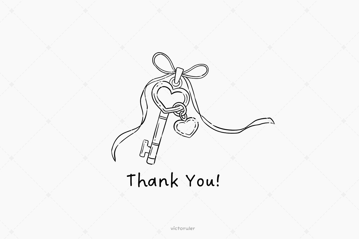 Hand Drawn Heart Lock Clipart, an Object Illustration by Victoruler (Photo 6 of 6)